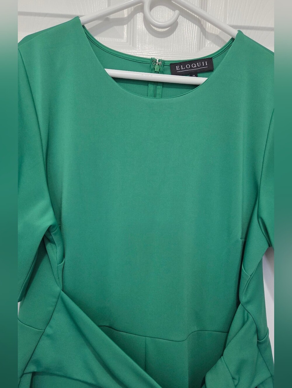 Eloquii Emerald Green Wrap Style Flutter Sleeve Front Slit Dress Plus Size 20 - Picture 3 of 11